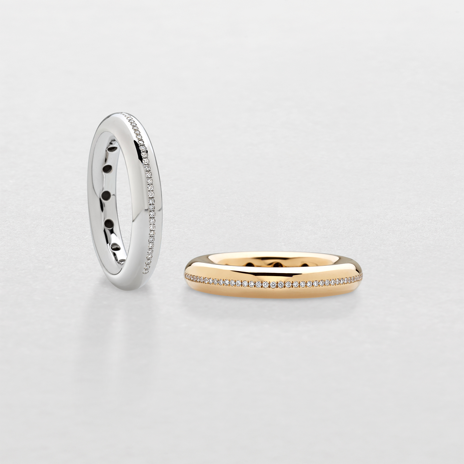 white or pink gold and diamonds ring