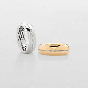 white or pink gold and diamonds ring