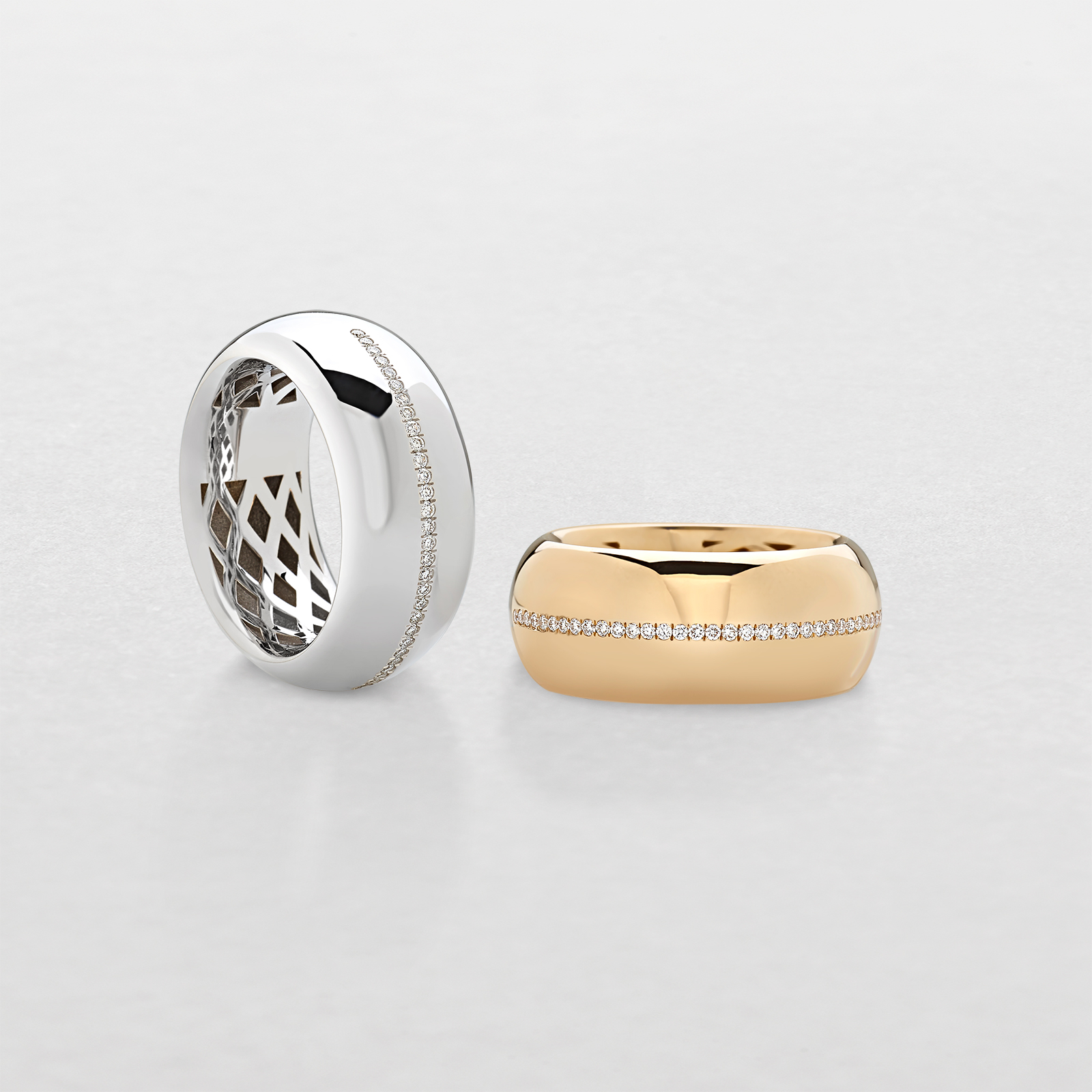 white or pink gold and diamonds ring