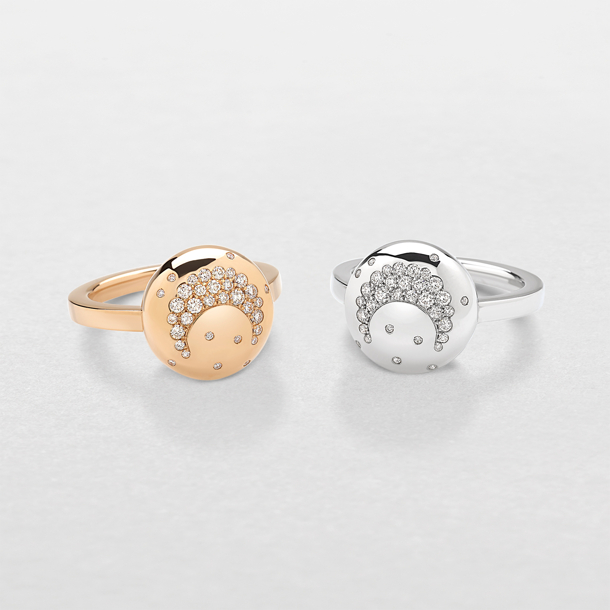 white or pink gold and diamonds rings