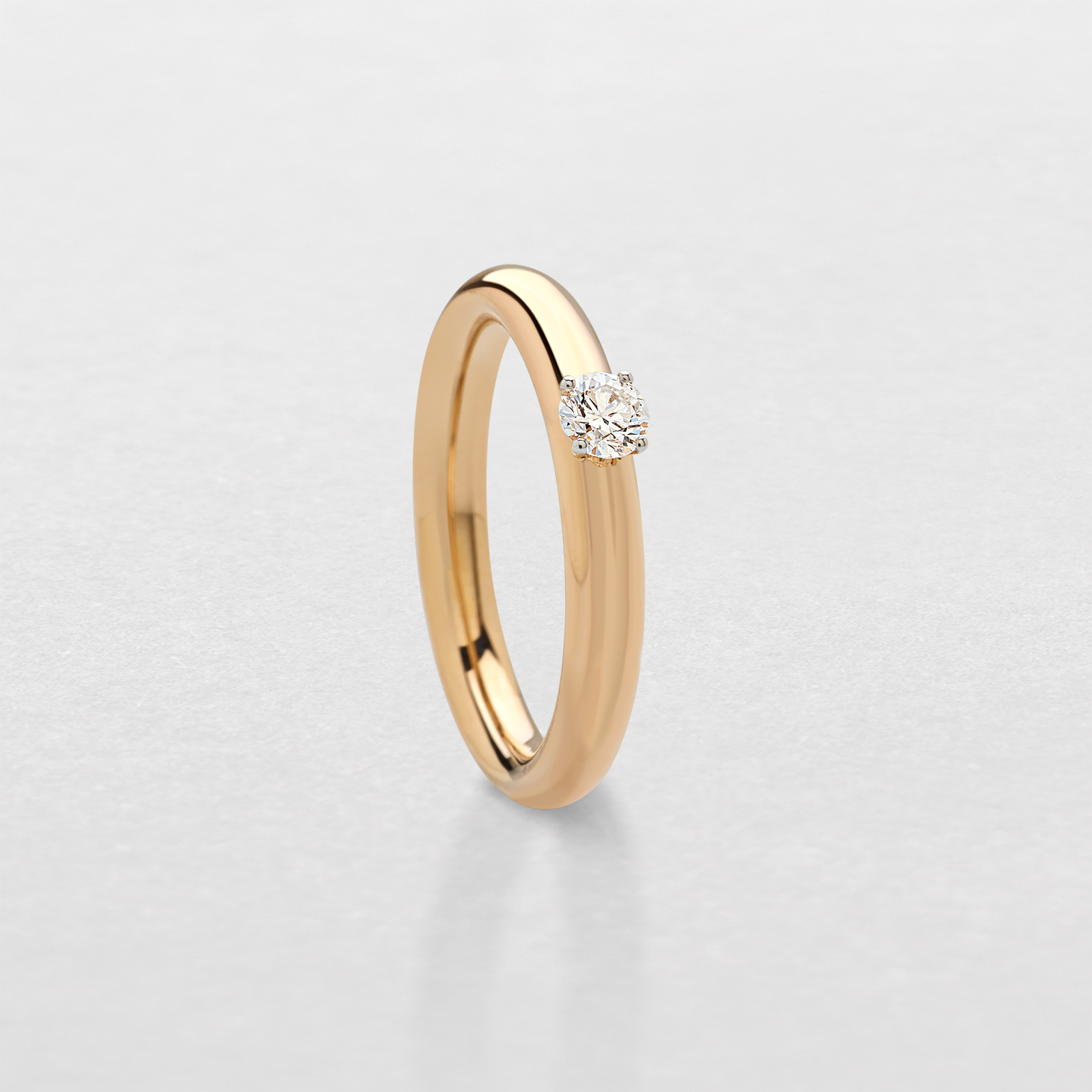 pink gold and diamonds ring