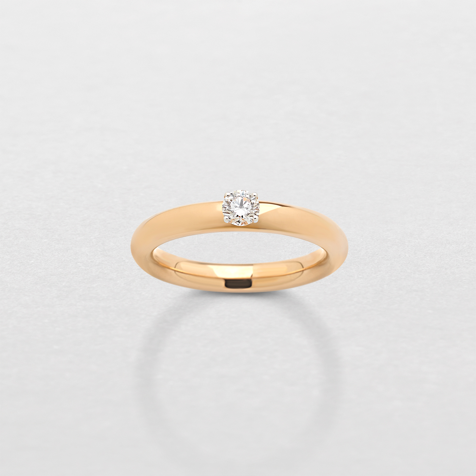 pink gold and diamonds ring