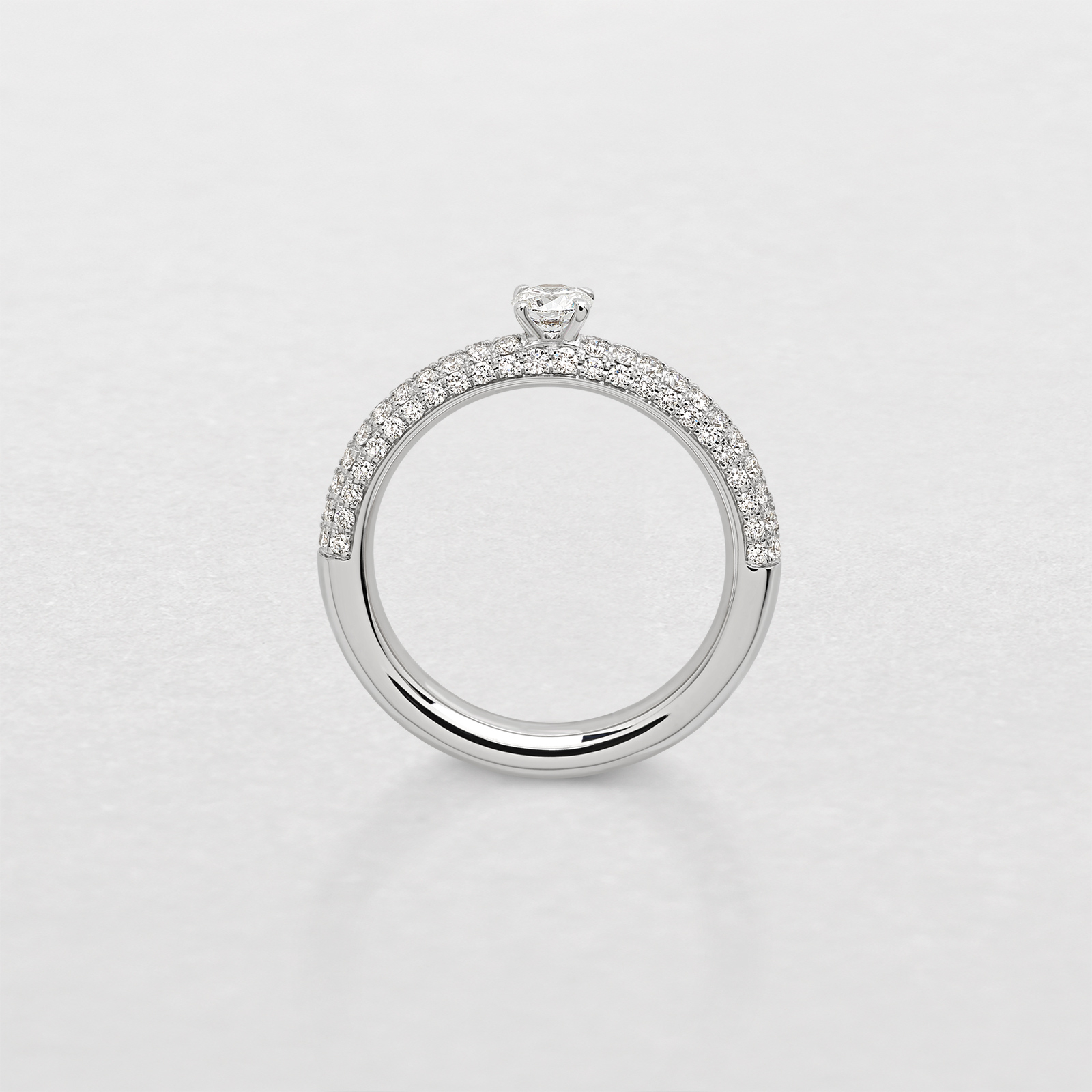 anello in oro rosa, bianco e diamanti