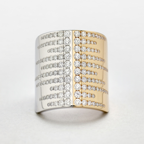 pink and white gold with diamonds ring