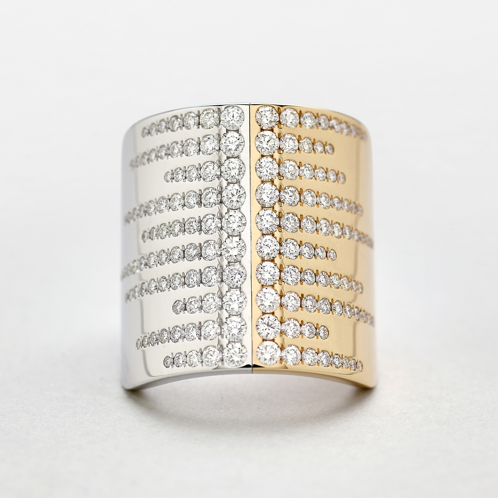 pink and white gold with diamonds ring