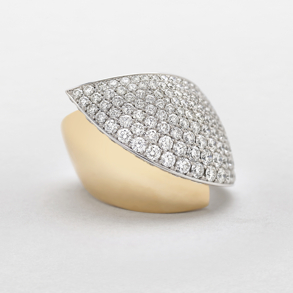 anello in oro rosa, bianco e diamanti