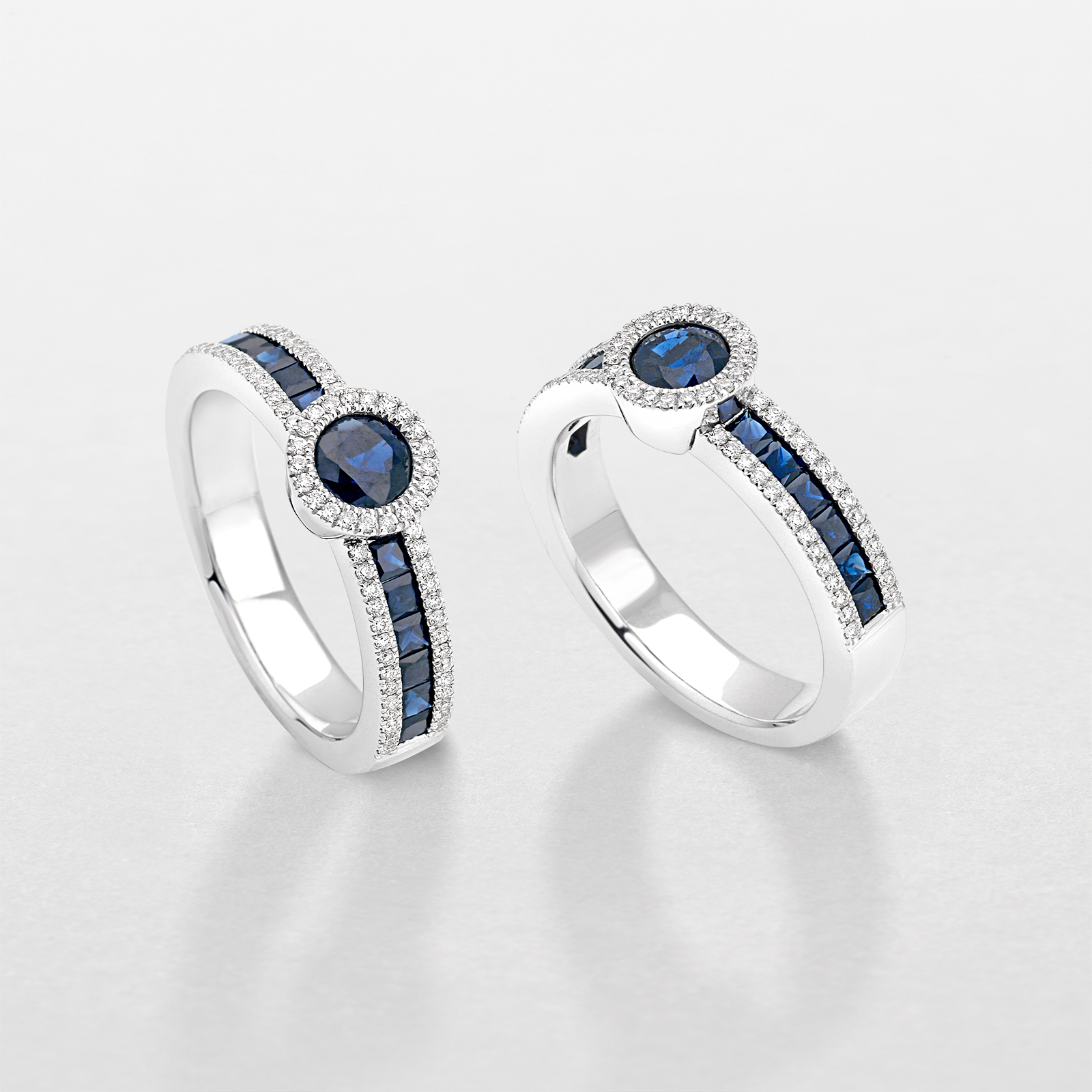 anello in oro bianco, diamanti  e pietre colore