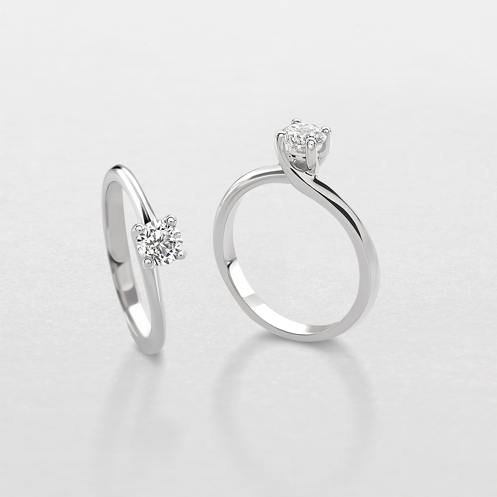 Anello solitario oro bianco diamante AB16260 Giorgio Visconti