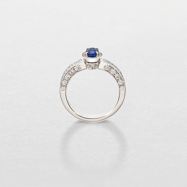 white gold with diamonds and sapphire ring