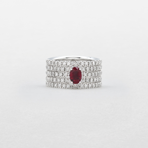 white gold with diamonds and ruby ring