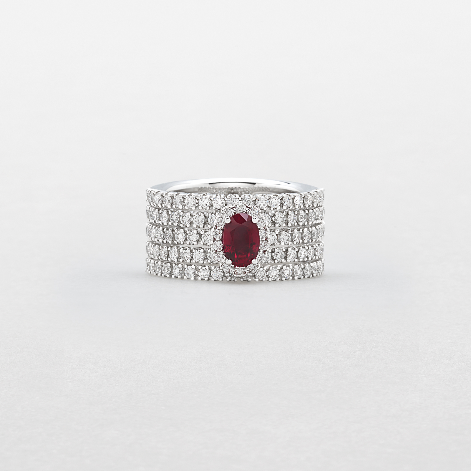 white gold with diamonds and ruby ring