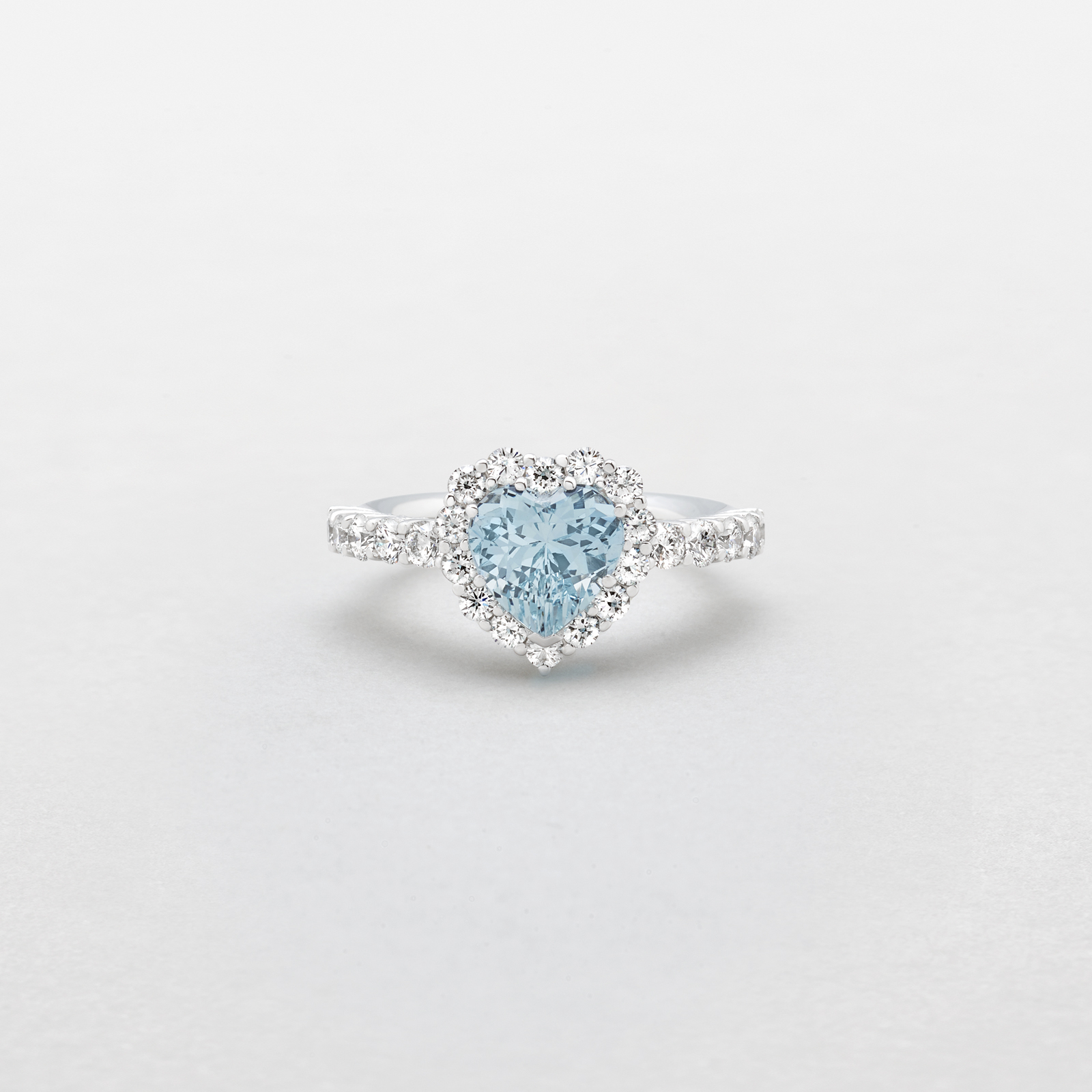 Anello acquamarina cuore hotsell