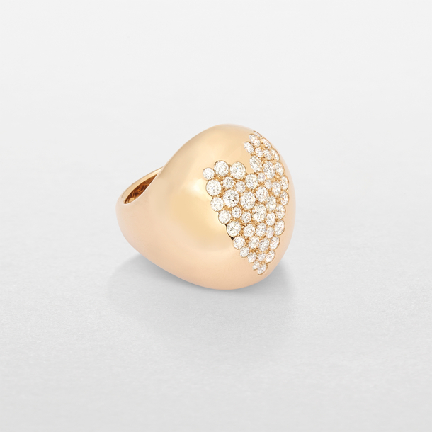 pink gold and diamonds ring