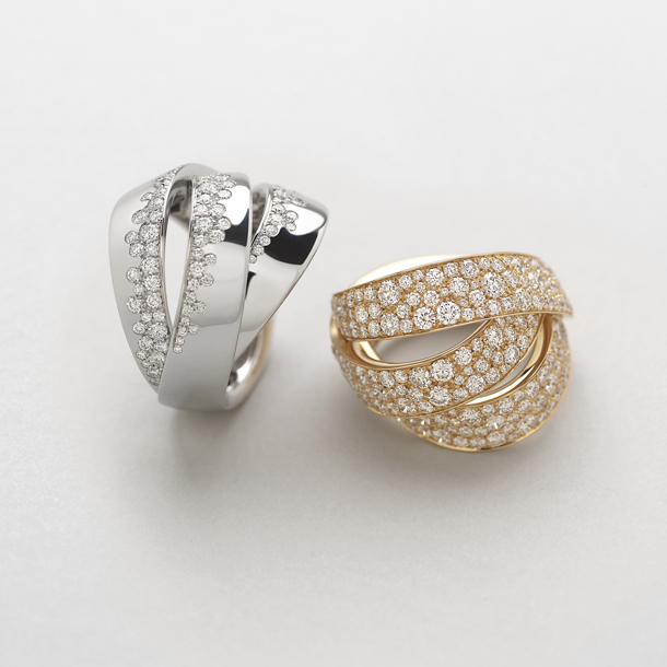 anello in oro rosa e diamanti