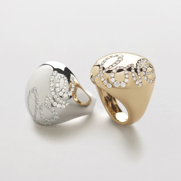 pink gold and diamonds ring