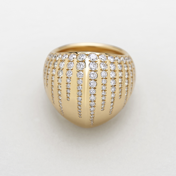 pink gold and diamonds ring