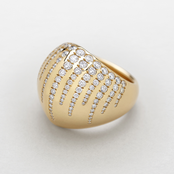 pink gold and diamonds ring