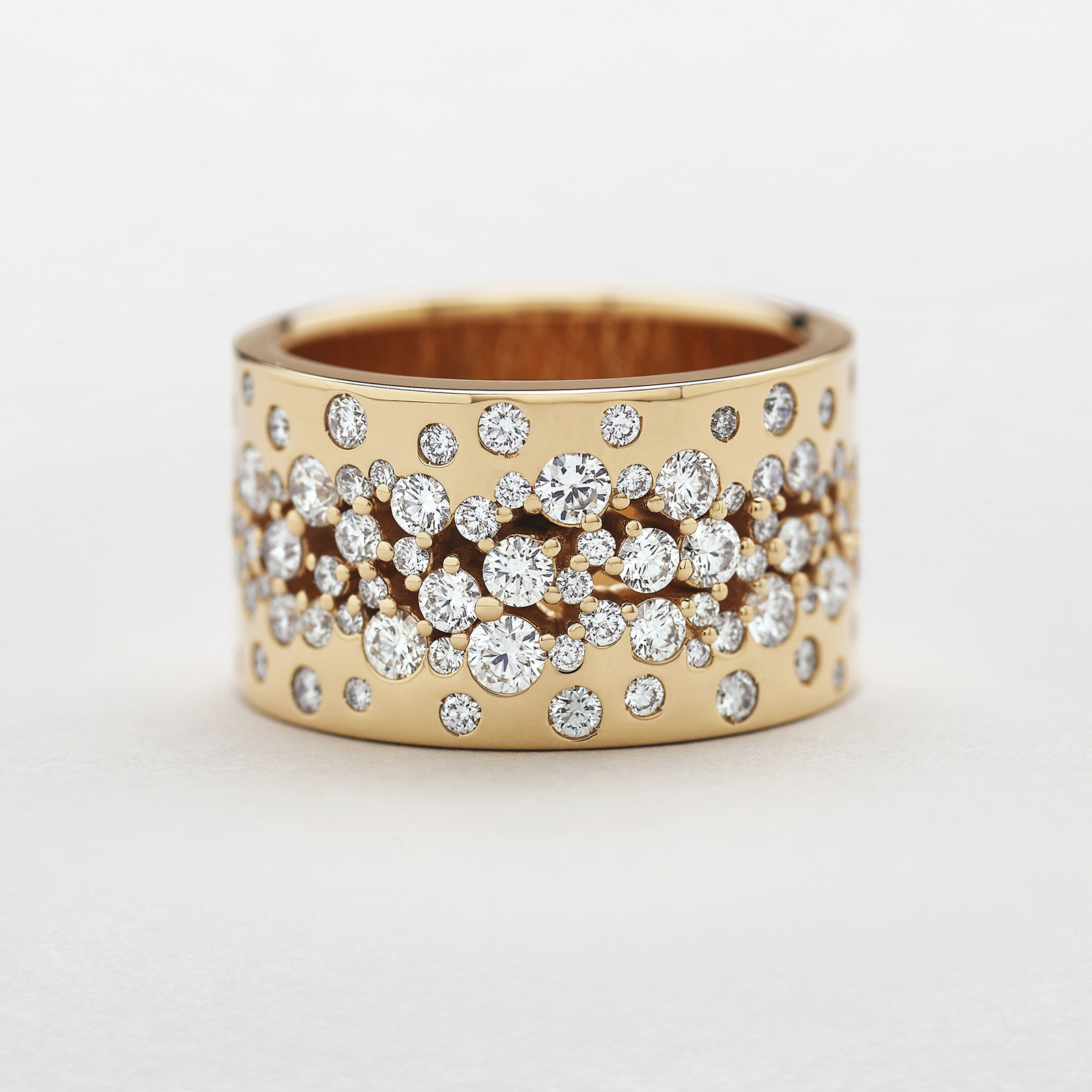 pink gold and diamonds ring
