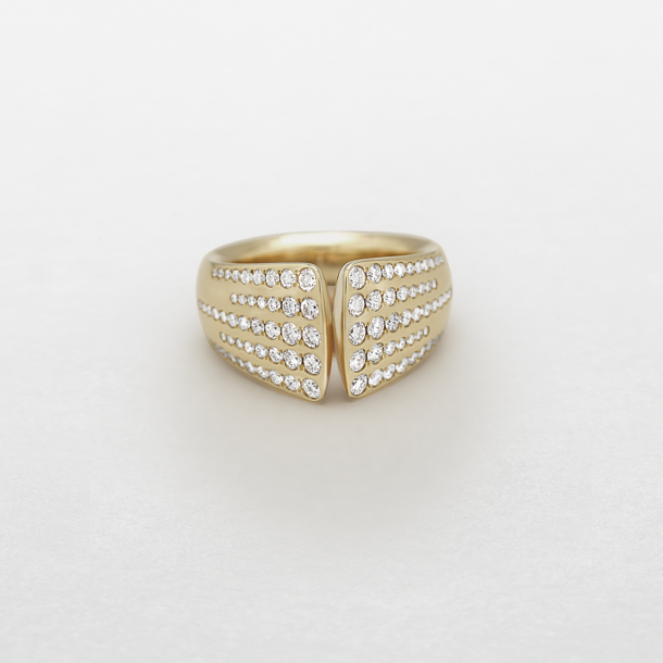 anello in oro rosa e diamanti