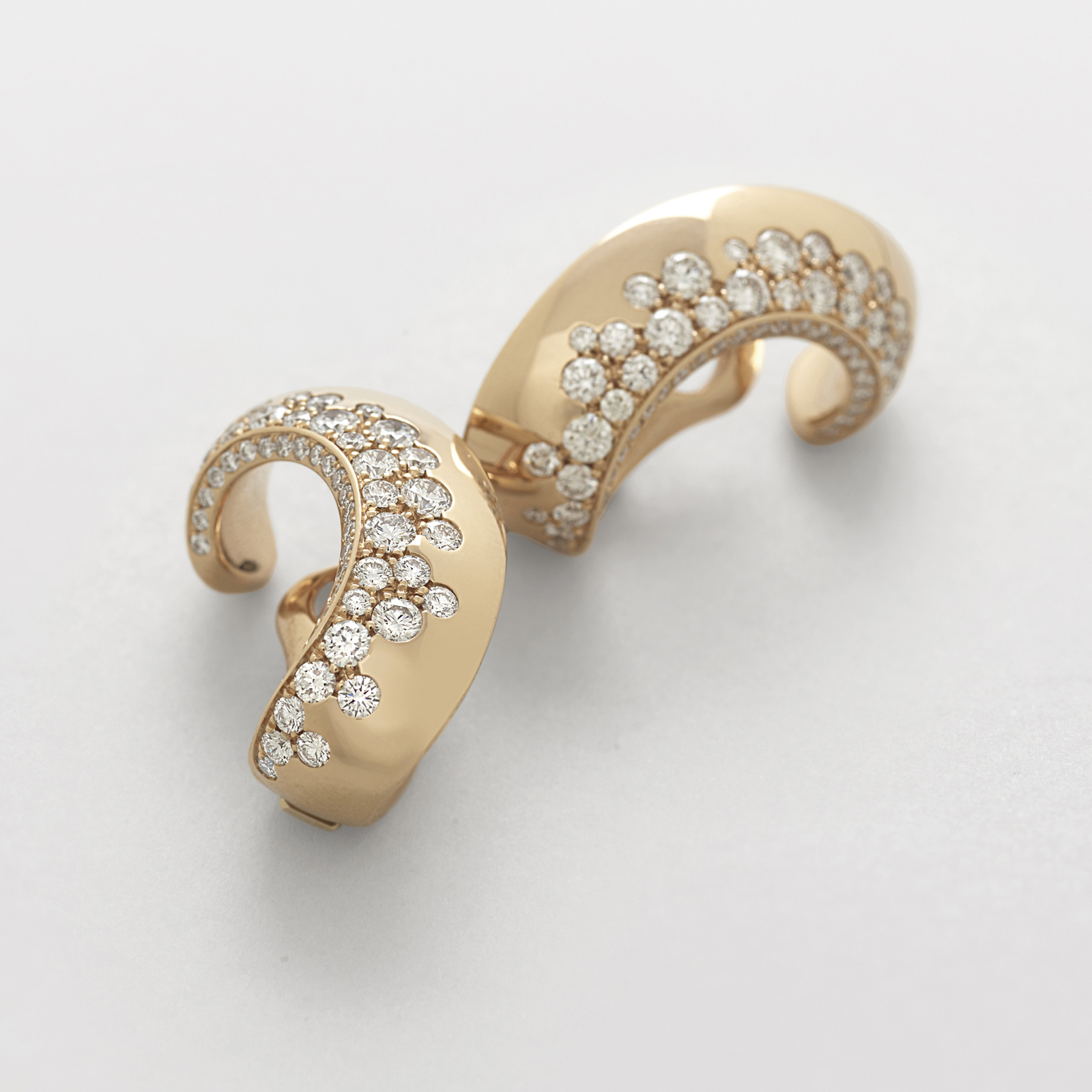 pink gold and diamonds earrings