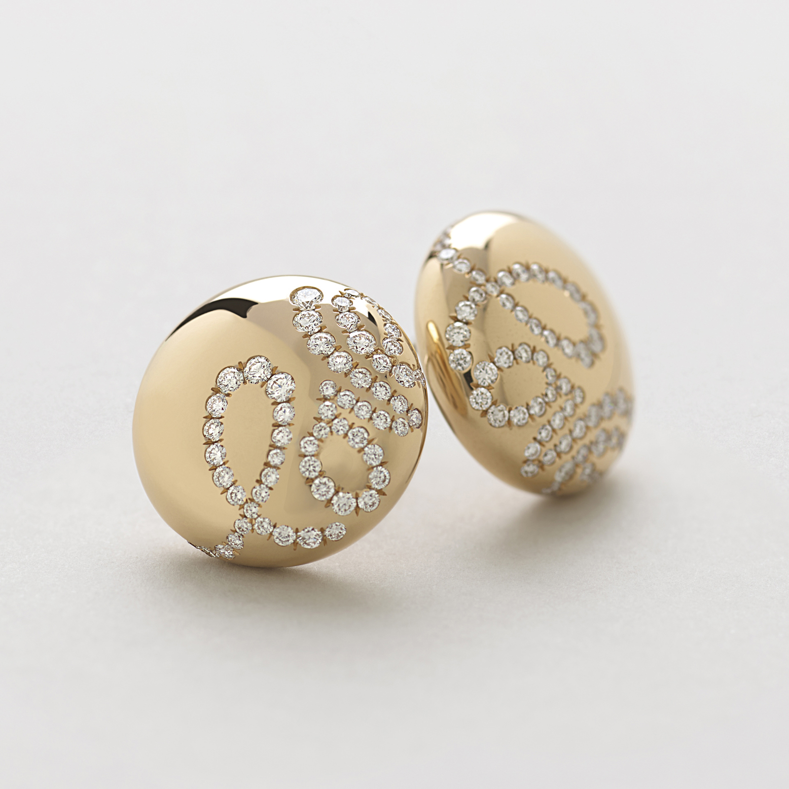 pink gold and diamonds earrings