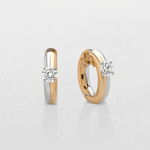 white and pink gold and diamonds earrings