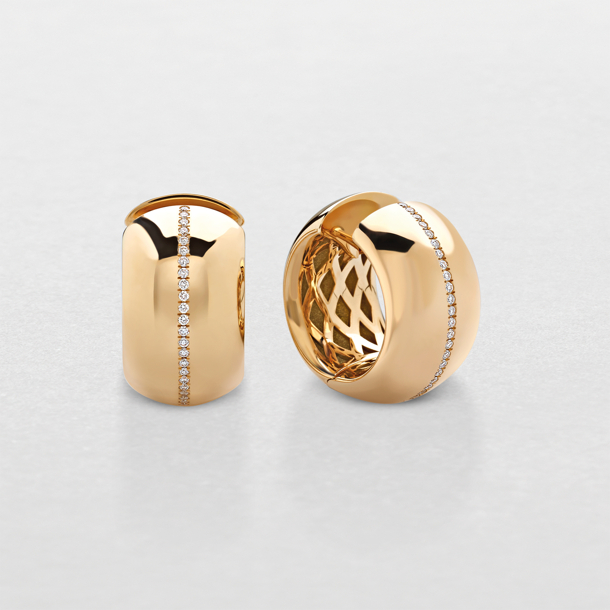 pink gold and diamonds earrings