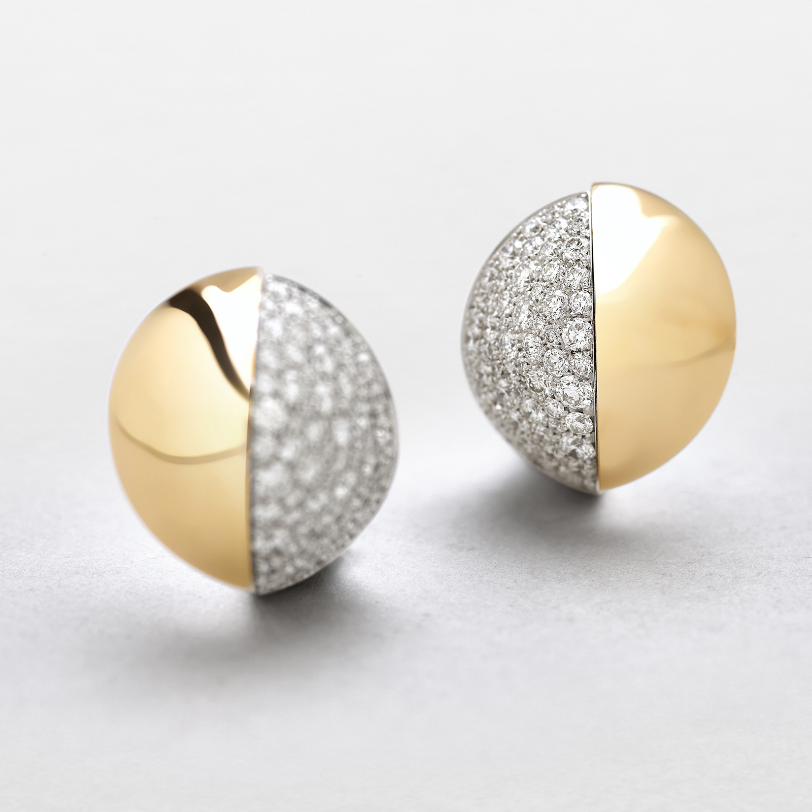 pink and white gold with diamonds earrings