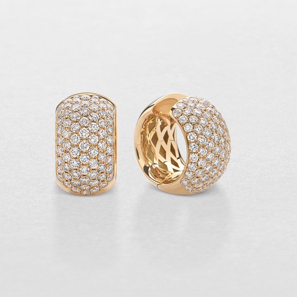 pink gold and diamonds earrings