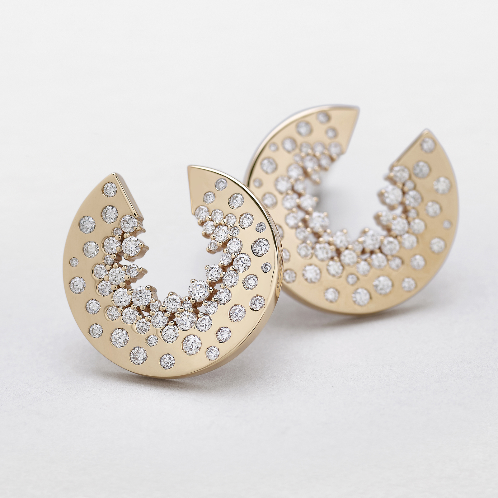 pink gold and diamonds earrings