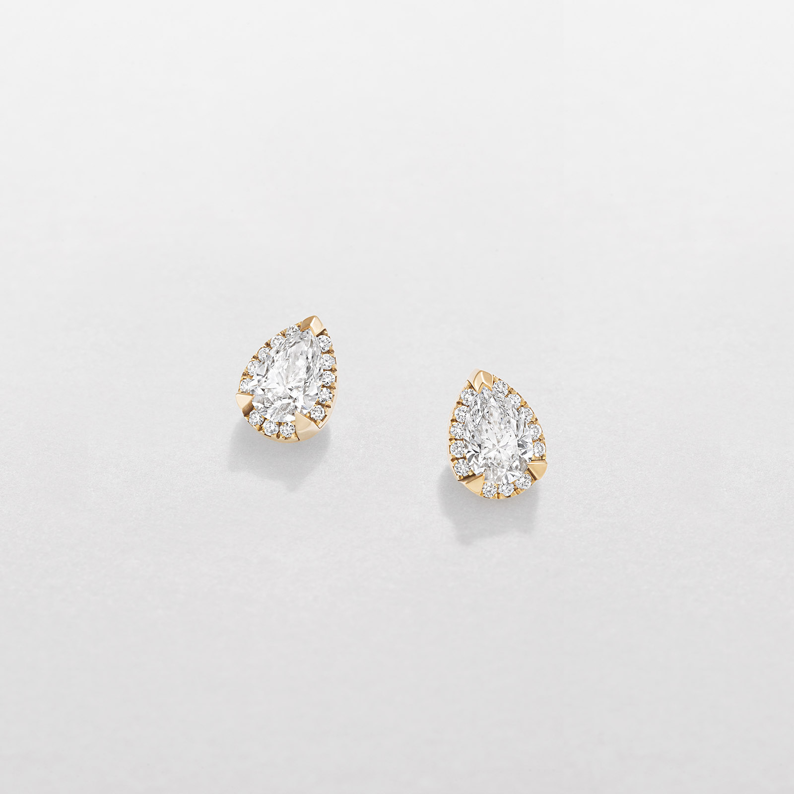 white and rose gold with diamonds earrings