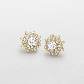 white and rose gold and diamonds earrings