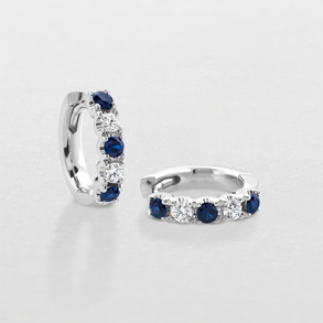 white gold with diamonds and sapphires earrings