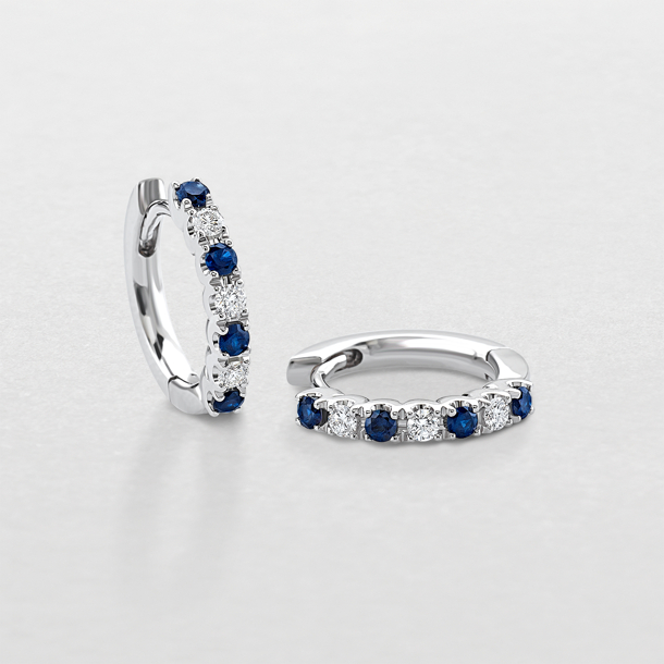 white gold with diamonds and sapphires earrings