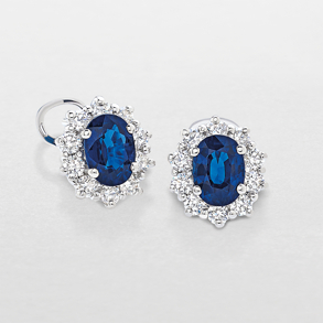 white gold with diamonds and sapphires earrings