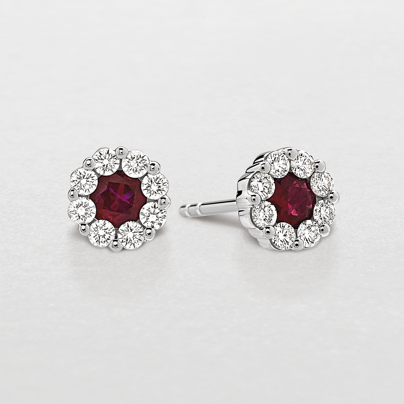 white gold with diamonds and rubies earrings