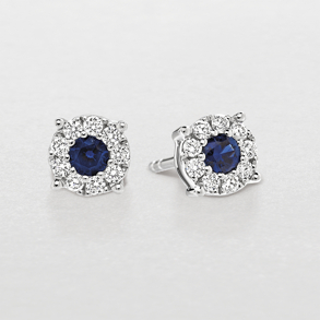 white gold with diamonds and sapphires earrings