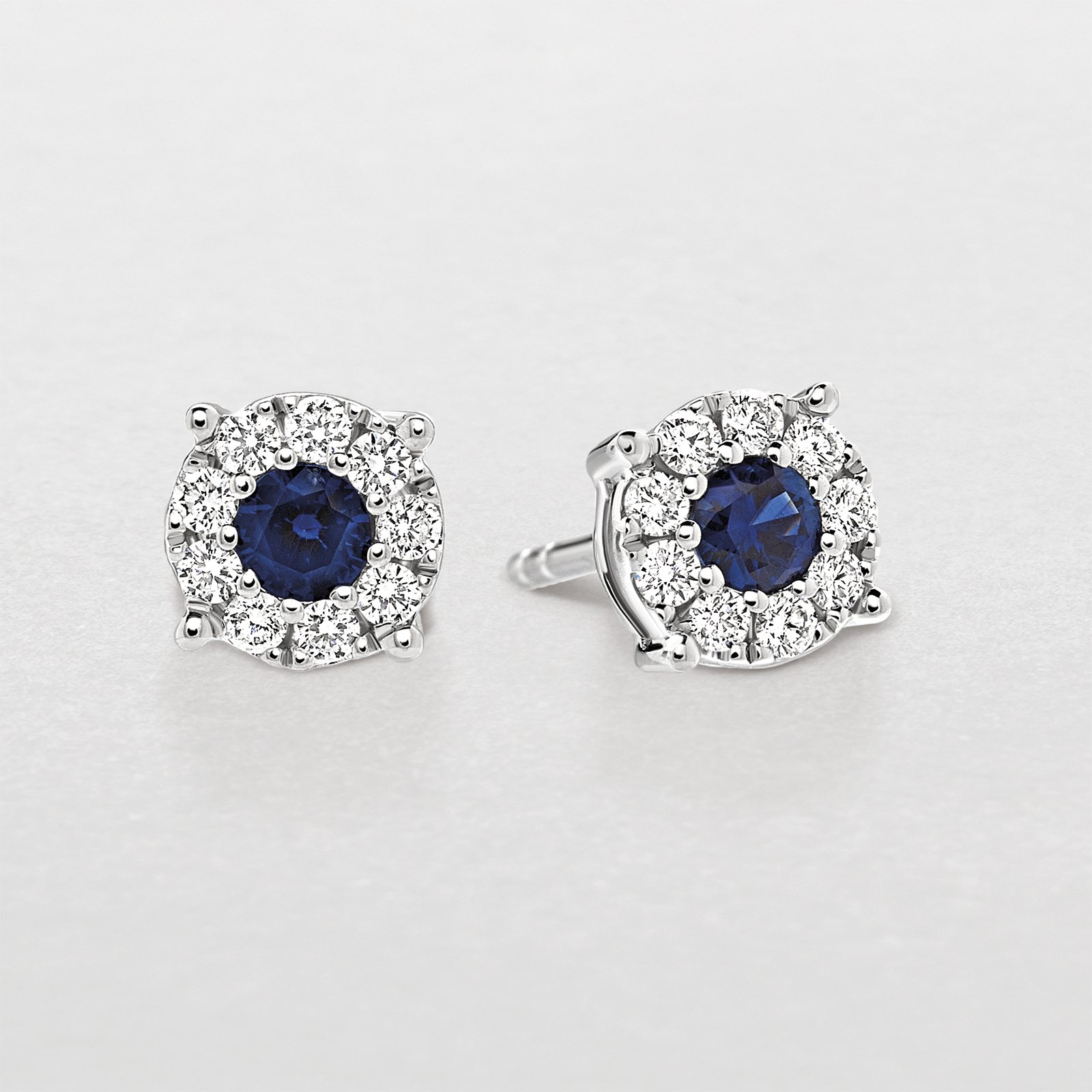 white gold with diamonds and sapphires earrings