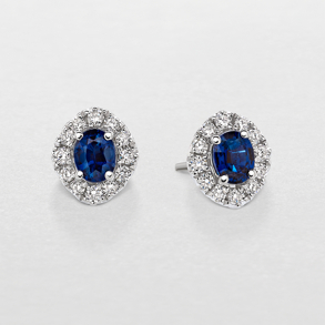 white gold with diamonds and sapphires earrings