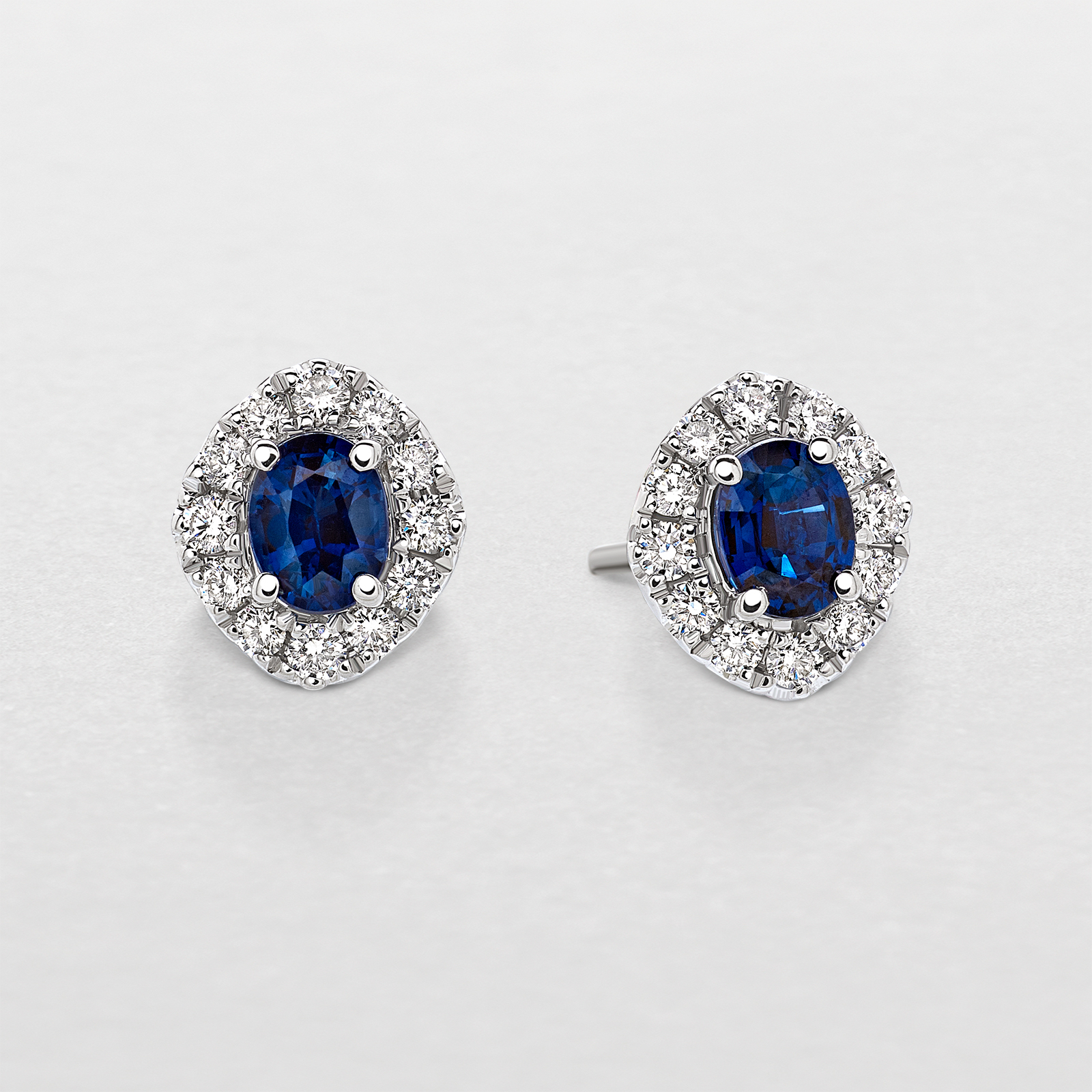 white gold with diamonds and sapphires earrings