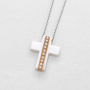 pink and white gold with diamonds and kogolong necklace