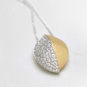 pink and white gold with diamonds necklace