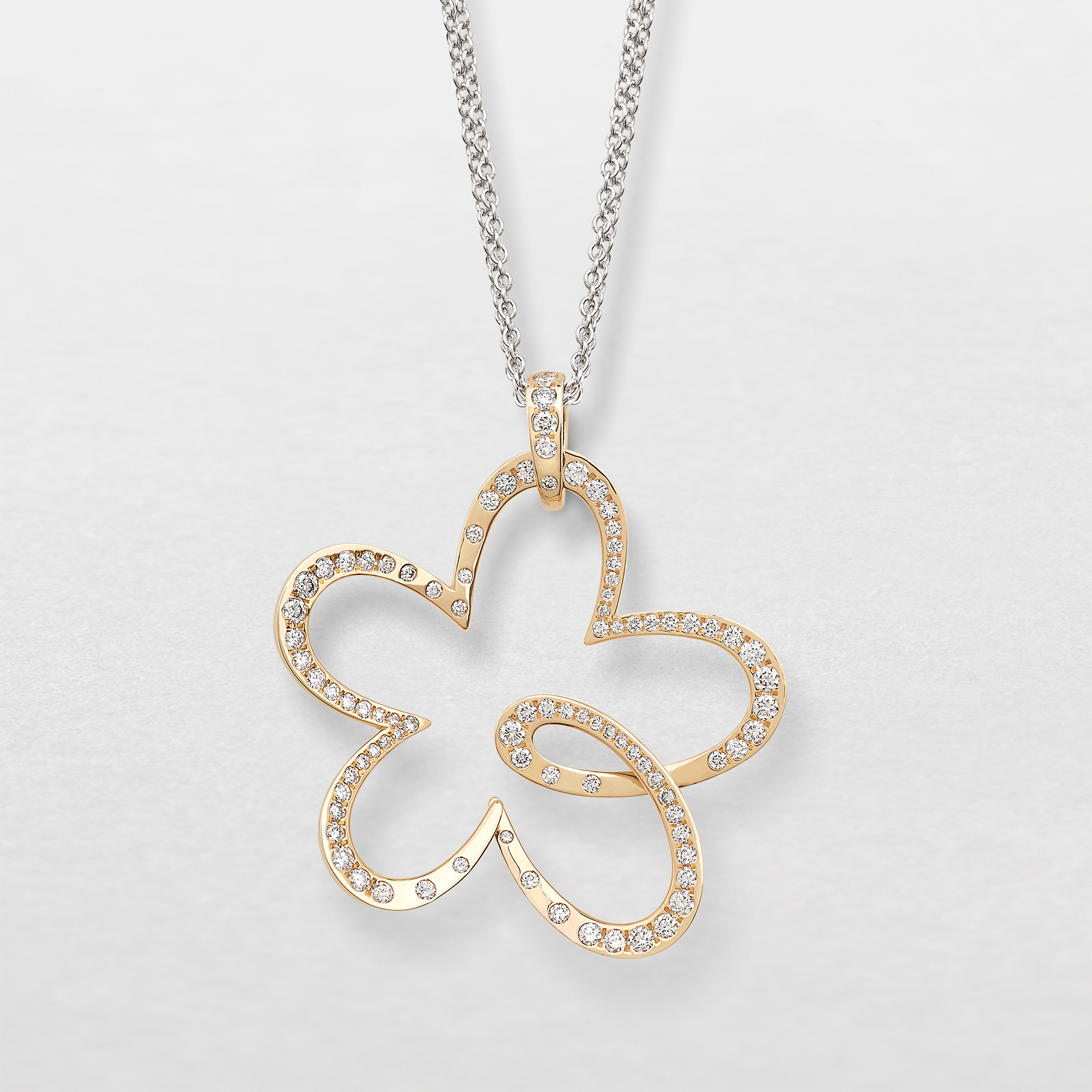 rose gold and diamonds necklace