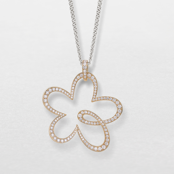 girocollo in oro rosa e diamanti