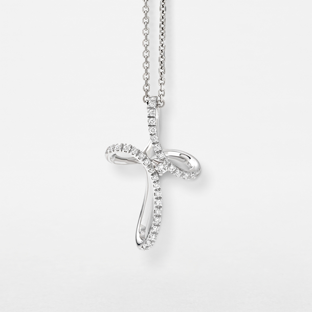 girocollo in oro bianco e diamanti