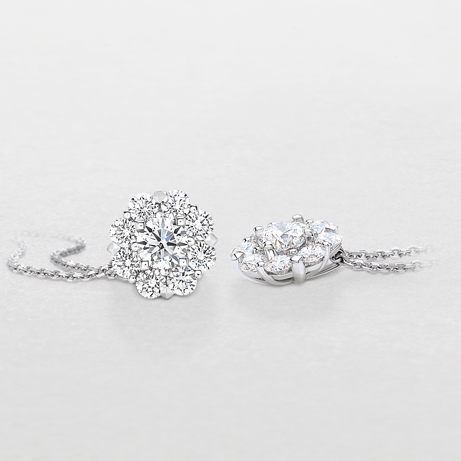 girocollo in oro bianco e diamanti