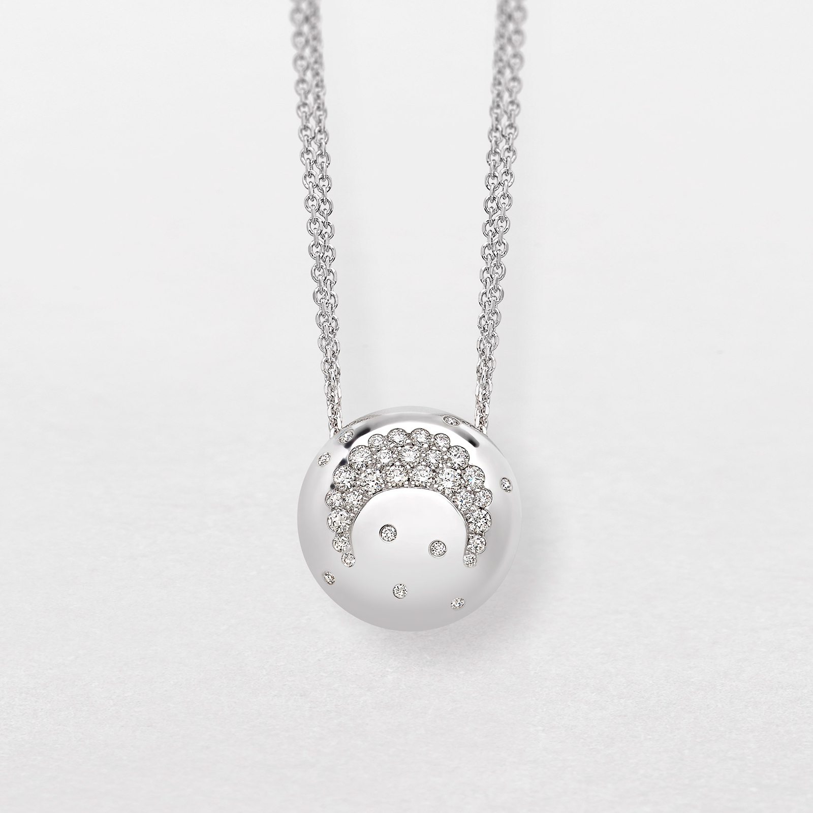 girocollo in oro bianco e diamanti