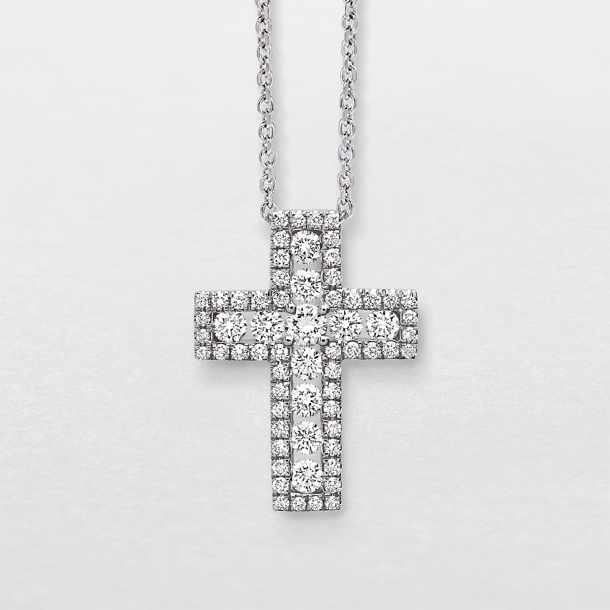 white gold and diamonds necklace