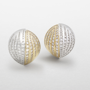 rose and white gold with diamonds earrings