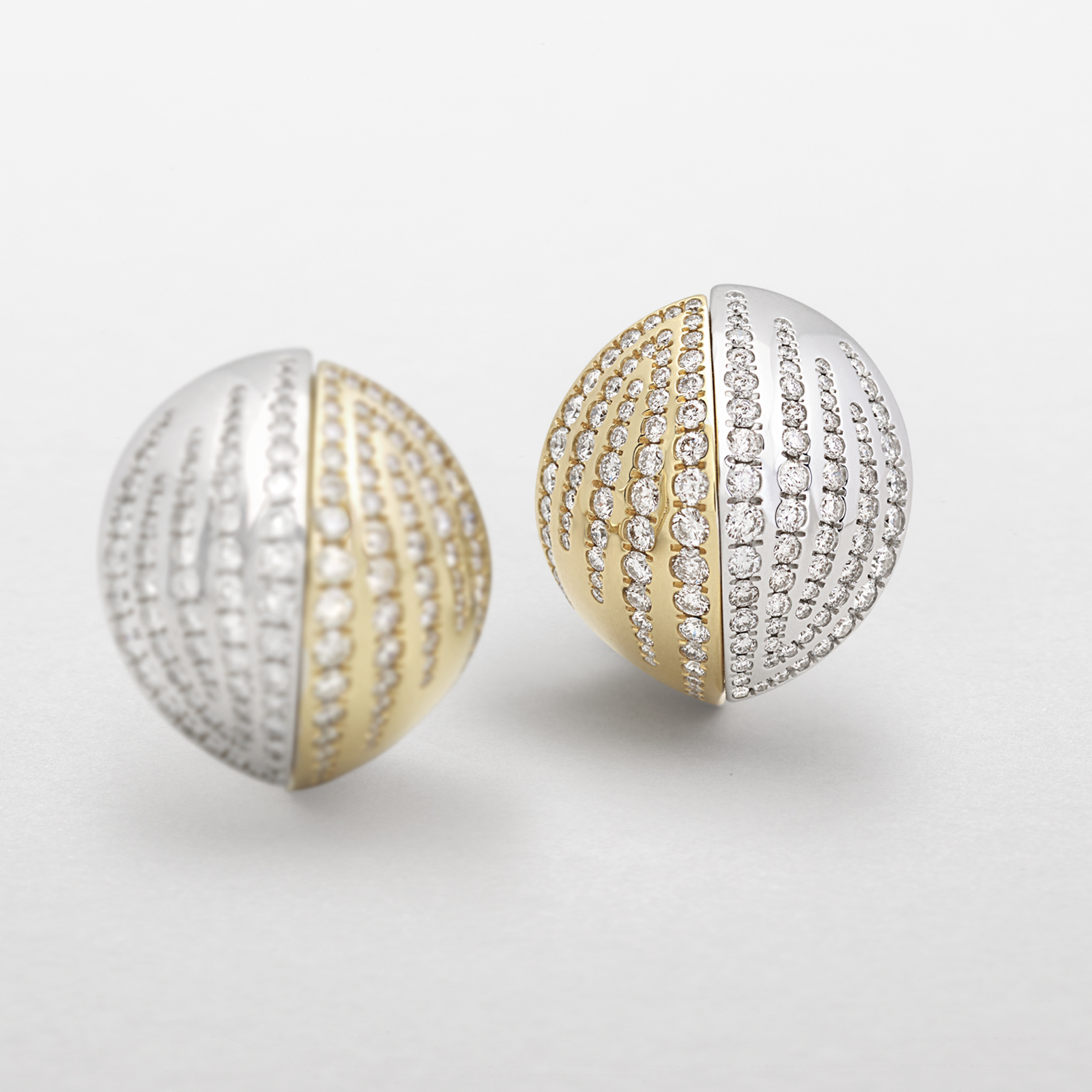 rose and white gold with diamonds earrings